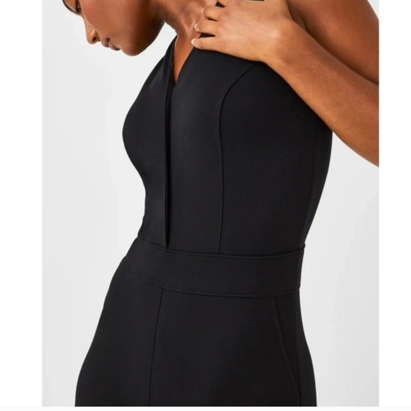 Nwt Women's Spanx Perfect Sleeveless Jumpsuit In Black Size XL Petite - Picture 2 of 8